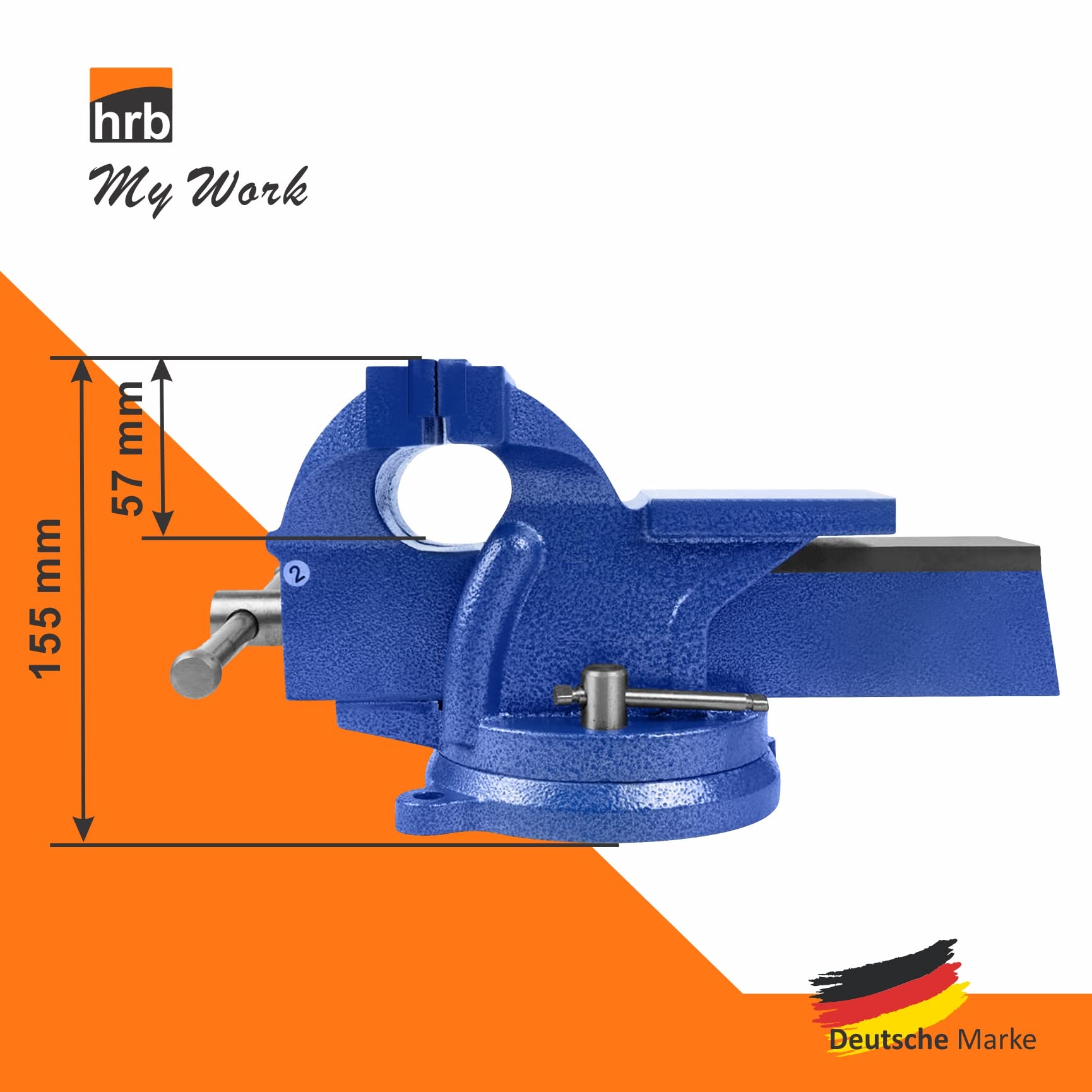 MYTEC 2-in-1 werkbankschroef, verbeterde multifunctionele tafelbankschroef, universeel draaibaar, 270 ° werkklembevestiging, 4,5 inch zwart