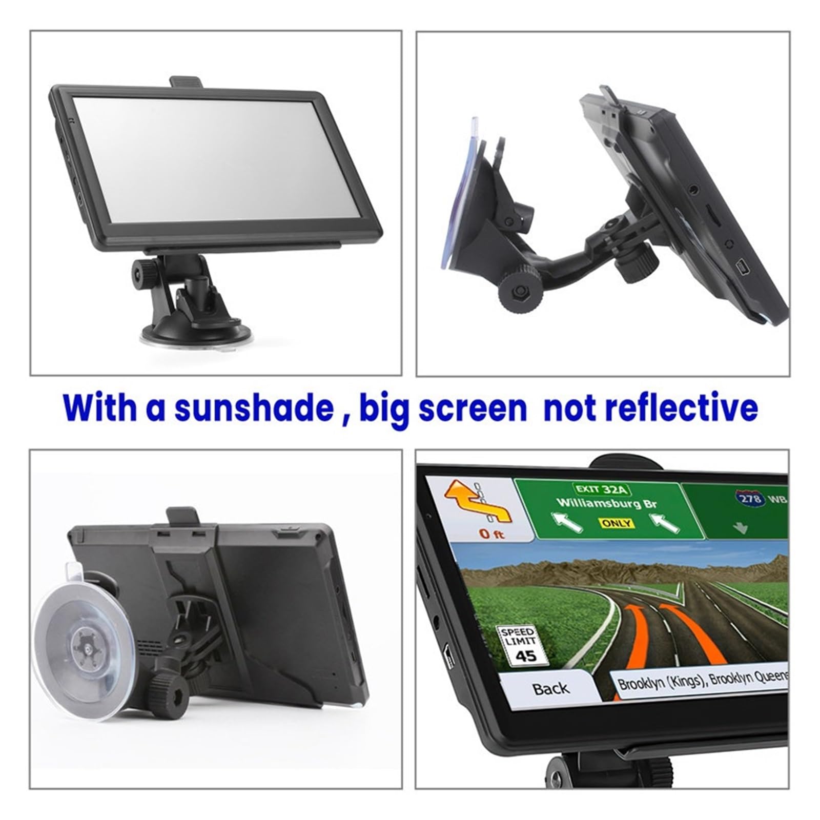 Nawigacja satelitarna 7-calowy Ekran Dotykowy Nawigacji Samochodowej Navigator Truck Sunshade Sat Nav