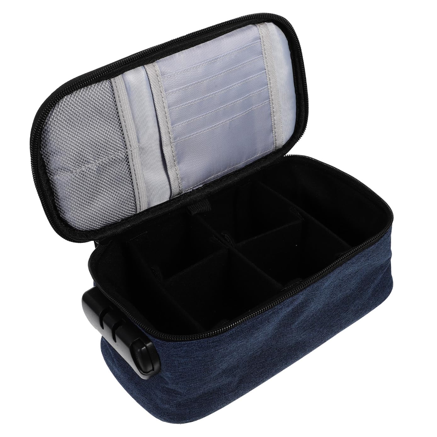 Trousse per Trucchi da Viaggio Blu in Oxford Scomparti