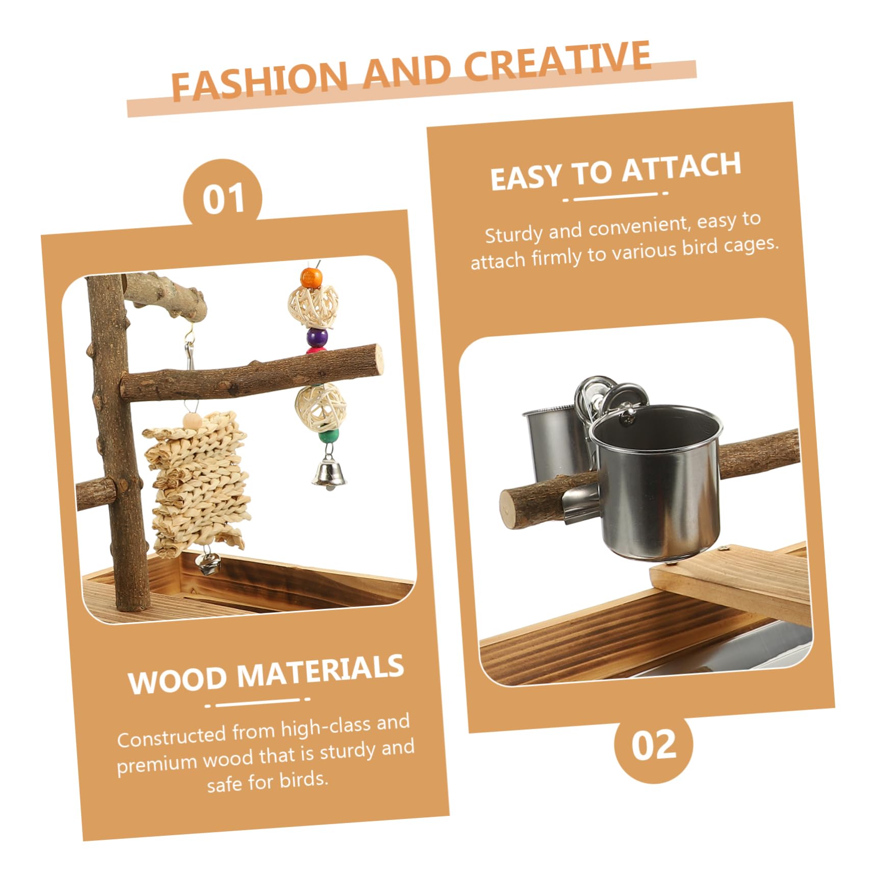 Yardwe de Entrenamiento de Madera Resistente para Loros Juguete Interactivo para Periquitos Soporte para Pájaros Jaula Entretenimiento para Cacatúas Casa