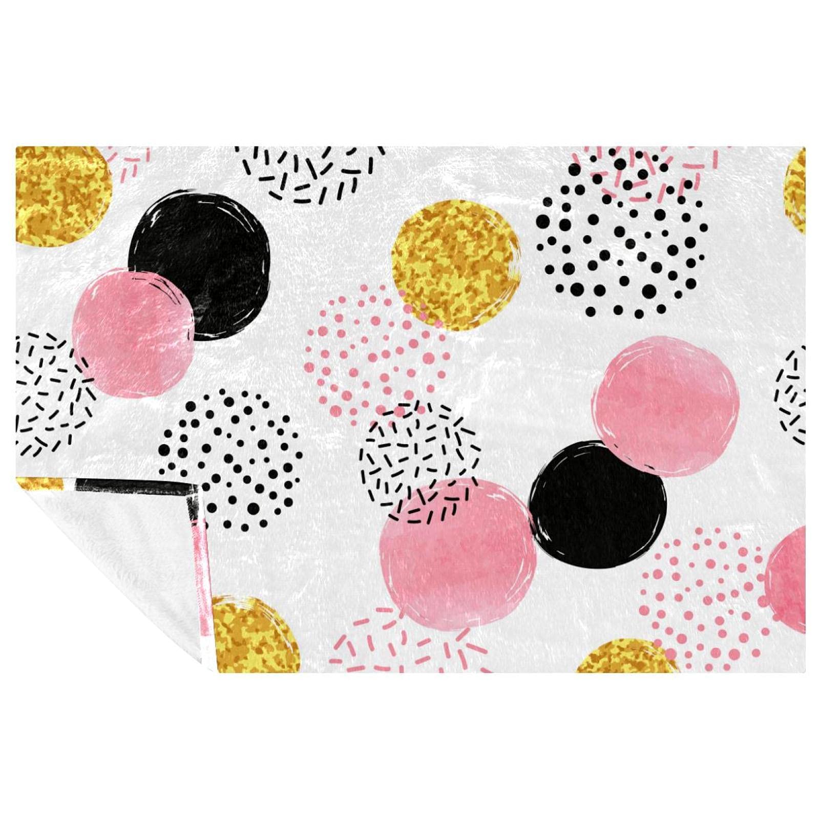 Couverture douce plaid à pois chaud 150x100 pour lit canapé pique-nique plage