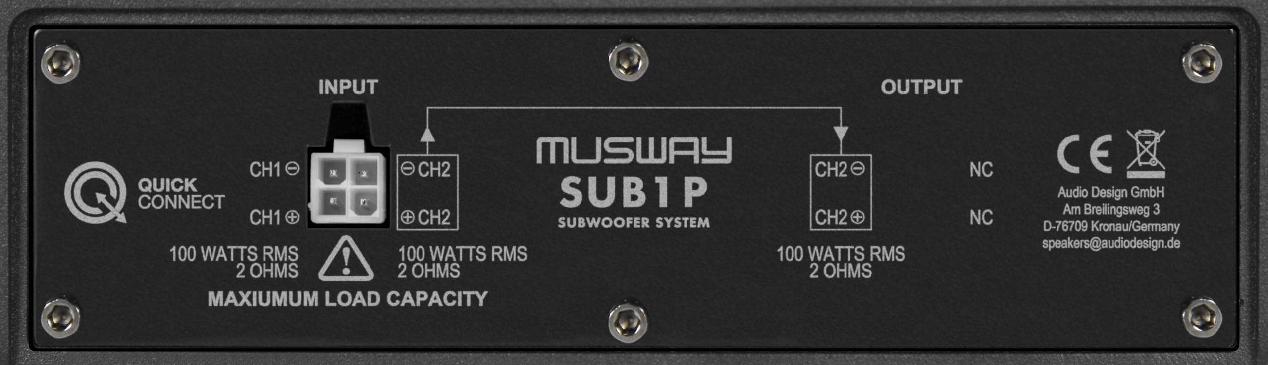 Musway SUB 1P - 15 x 20 cm (6 x 8”) Untersitz - Subwoofer - System - PASSIV