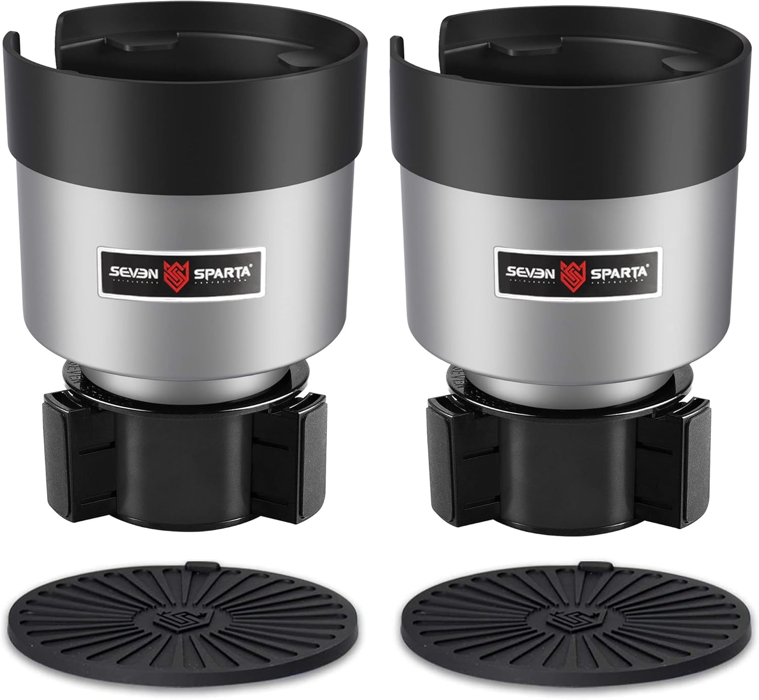 Seven Sparta 2 Pack Car Cup Holder Expander with Adjustable Base, Compatible with Hydro Flasks 32/40 Ounce, Compatible with Yeti Ramblers 20/26/30 Ounce, Other Bottles in 3.4"-3.8" (Pink)