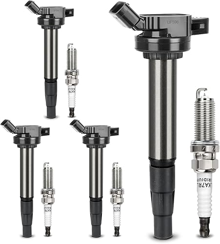 Miniatura 10 de Bobina de encendido UF651 y bujía de doble iridio 9723 compatible con Kia Soul Forte 2011-2019 Hyundai Tucson Elantra 27300-2E000 y 18846-11070