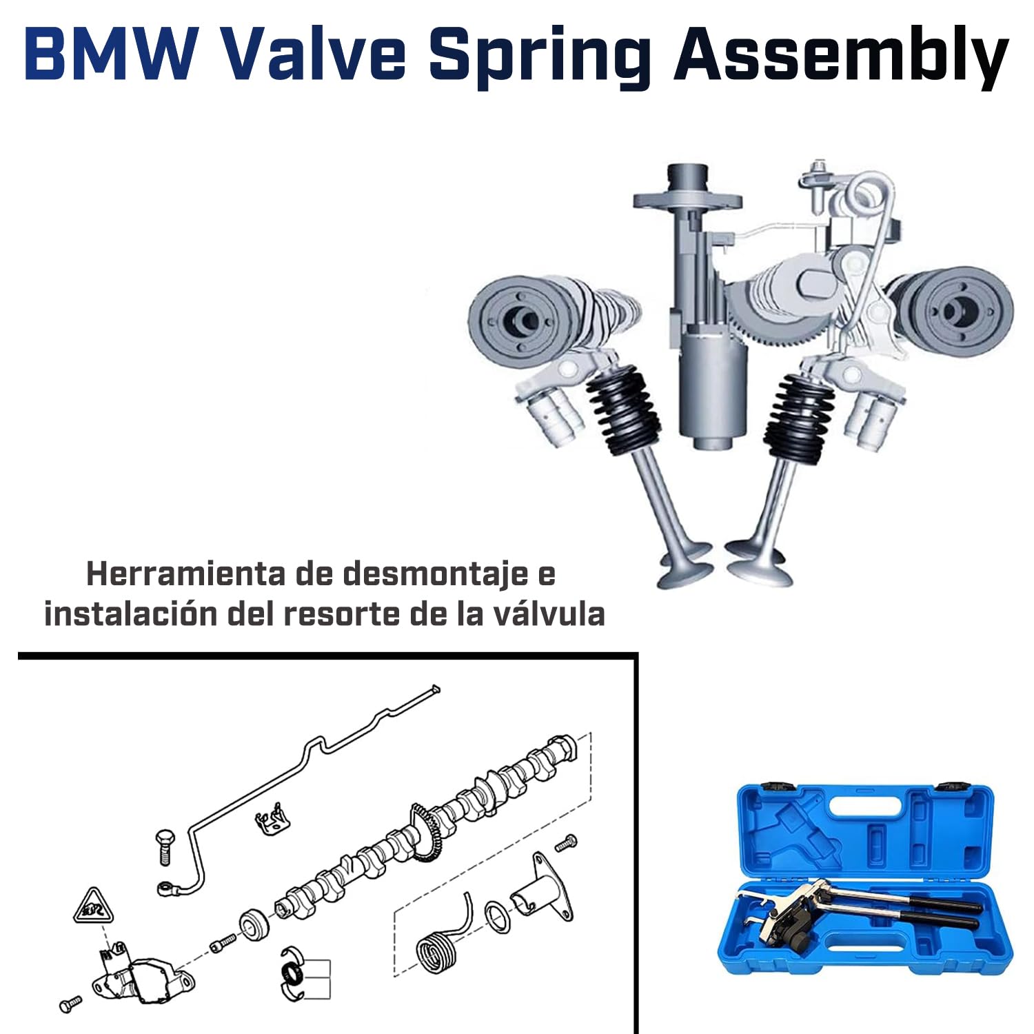 Herramienta Profesional de Montaje y Desmontaje de Muelles de Válvula | Compatible con BMW N13 N20 N26 N51 N52 N53 N54 N55