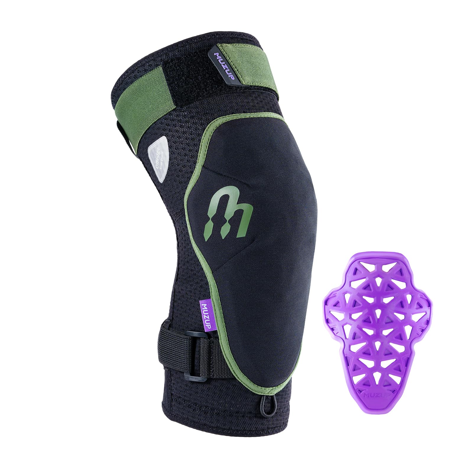 MUZUP MTB Knee Pads, Sufficient Protection Kneepad No-Slipping Mountain Bike Knee Pads for Men and Women Removable Padding Non-Bulky Knee Brace for MTB Snowboard Mountain Bike Gardening Work (Large)