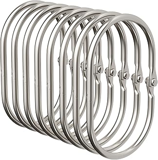 Shower Curtain Rings, Shower Curtain Hooks 12 Pcs Anti-Drop Shower Rings for Curtain, Metal Shower Curtain Rings Rust Proof, Brushed Nickel Shower Hooks for Shower Curtain Rod Bathroom