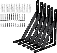 Vista 9 de Soportes de Estante de 18 Pulgadas x 12 Pulgadas, Soportes de Estante Resistente de 4, 6, 8, 10, 12, 14, 16, 18, 20 Pulgadas, Soportes en L