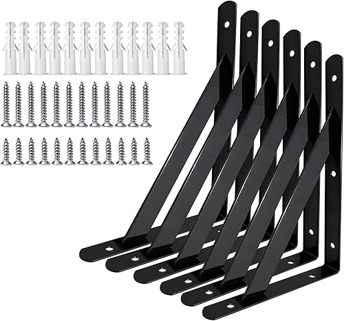 Miniatura 9 de Soportes de Estante de 18 Pulgadas x 12 Pulgadas, Soportes de Estante Resistente de 4, 6, 8, 10, 12, 14, 16, 18, 20 Pulgadas, Soportes en L