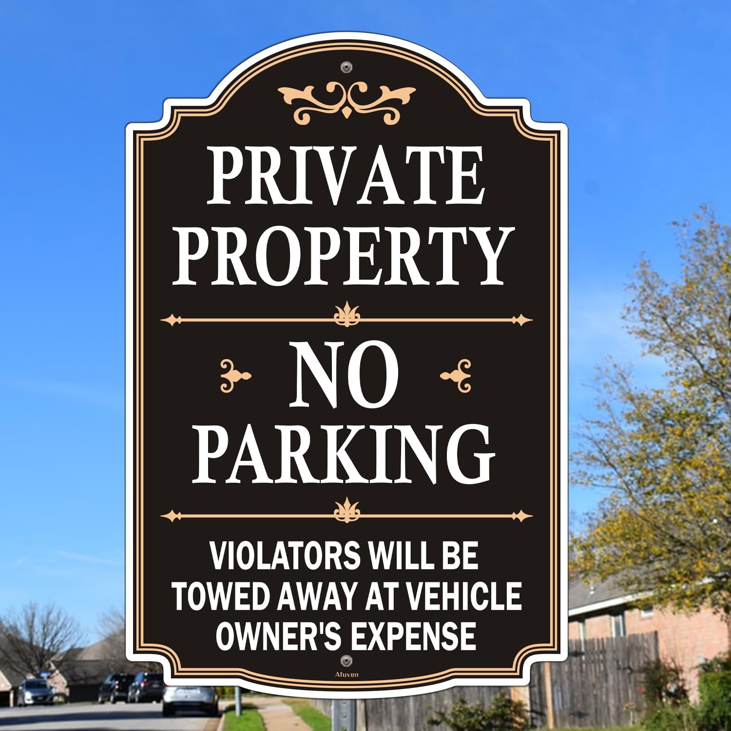 Private Property No Parking Violators Will Be Towed Away at Vehicle Owner's Expense Sign 12" x 18" Metal Rust-Free Aluminum UV Protected Sturdy 2 Pack