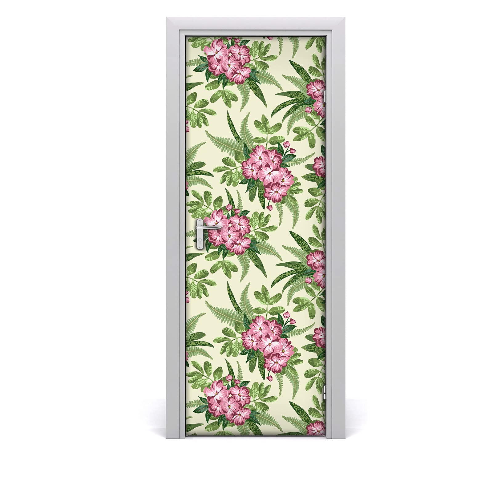 Papier peint sur la porte de prestige au motif floral élégant