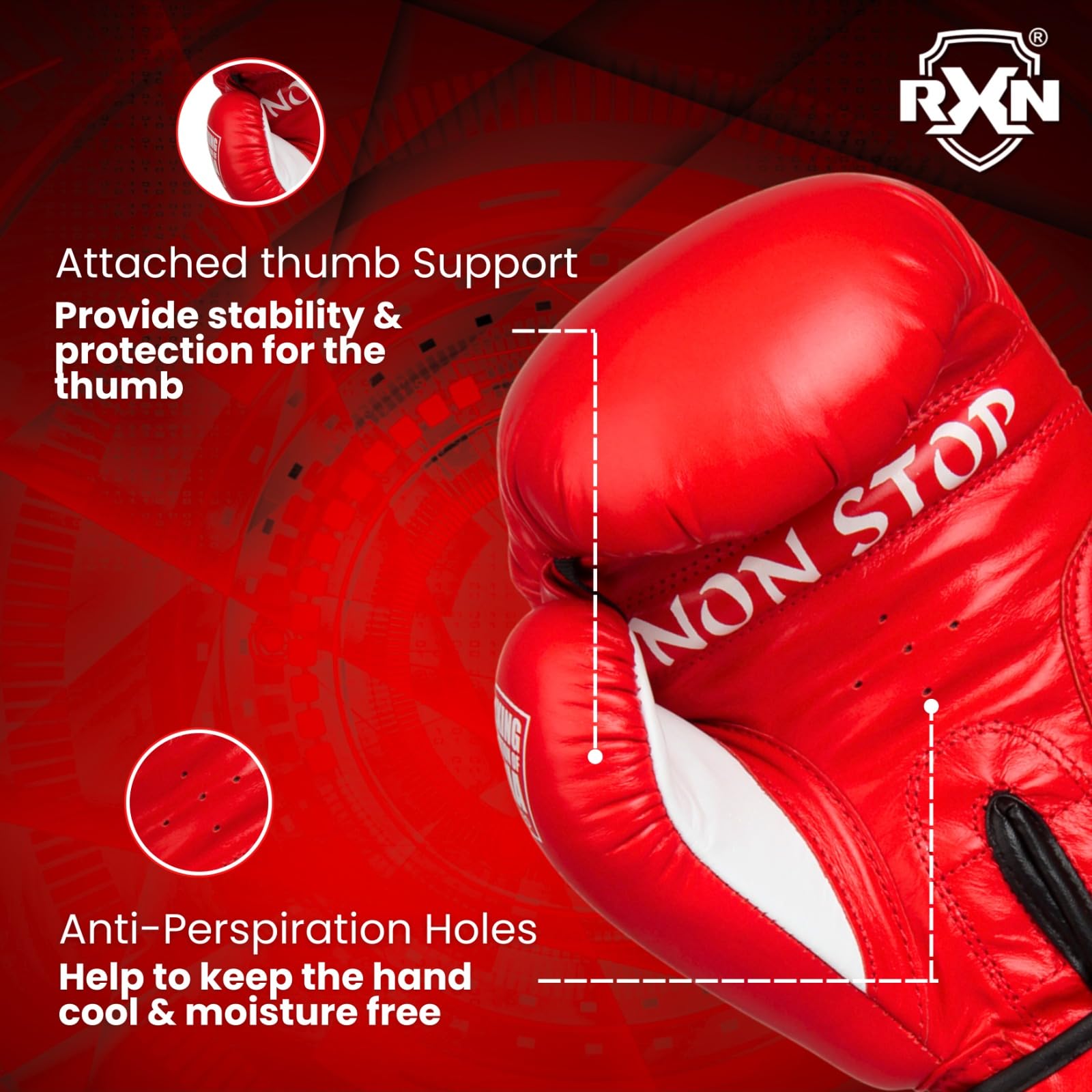 RXN Non-Stop Amateur World Star Competition Boxing Gloves (Blue, 10oz)