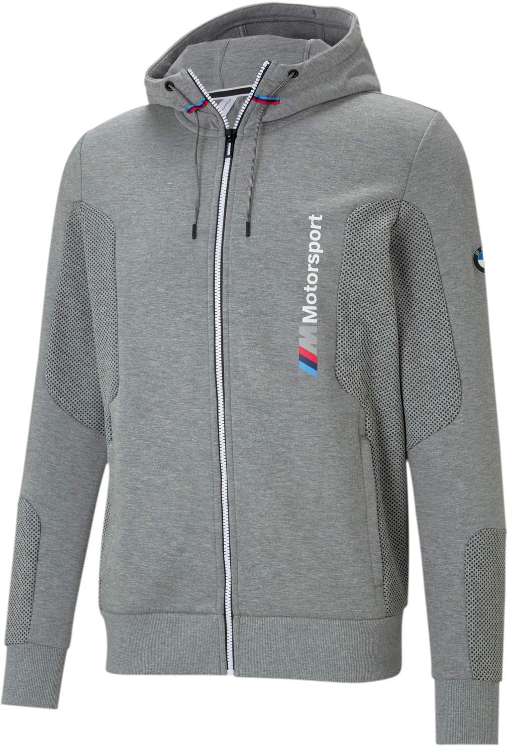 PUMA - Mens BMW MMS Hooded Sweat Jacket, Size: X-Small, Color: Medium Gray Heather