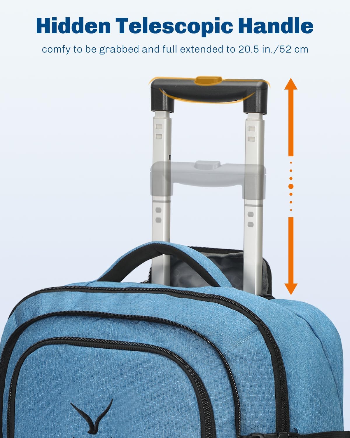 Hynes Eagle 2 in 1 Travel Backpack 22 inches Carry on Luggage 63L Rolling Backpack for Men Women with Packing Cubes 3PCS Set - Image 4