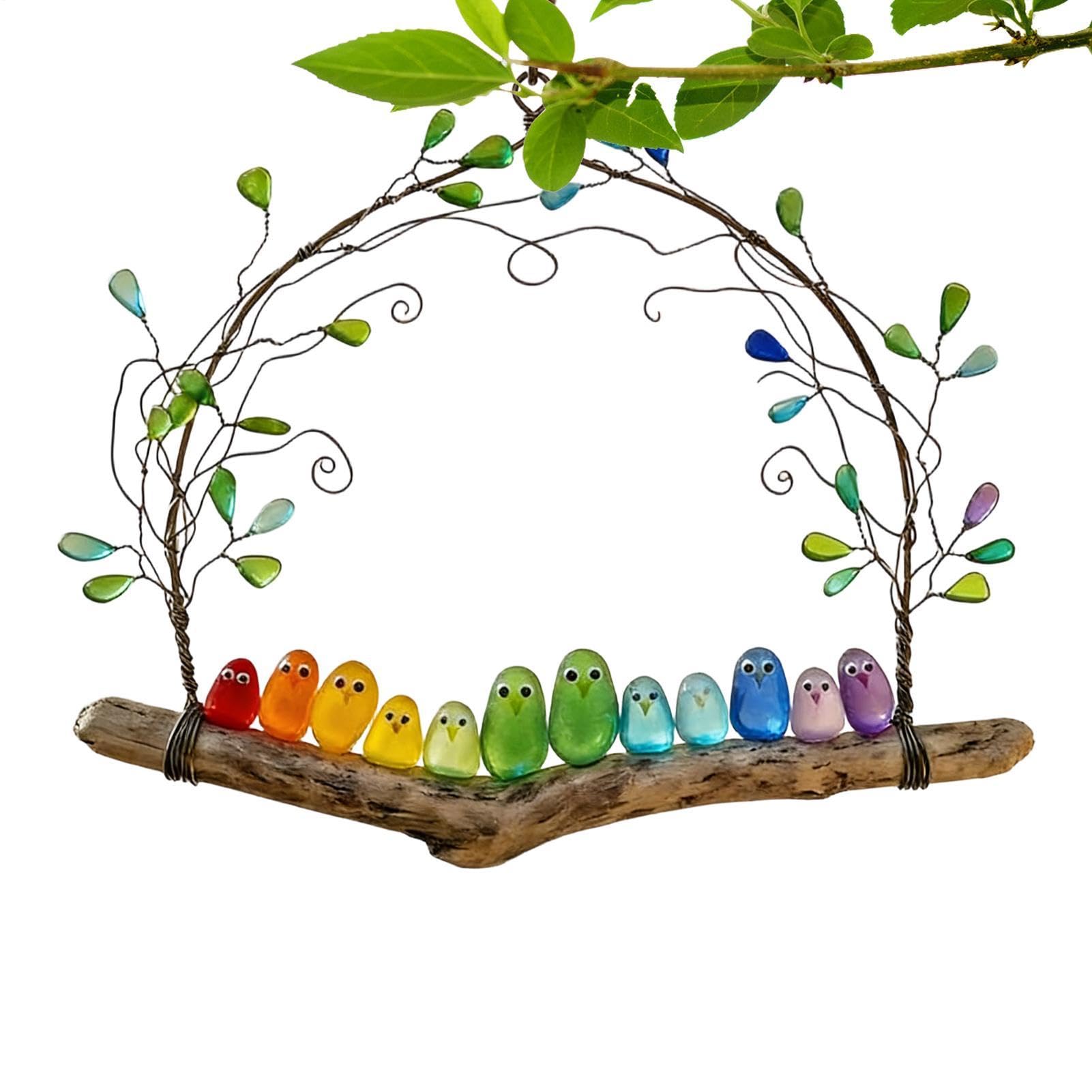 Pájaros de arte con vidrio, el regalo de cumpleaños para amantes de la naturaleza