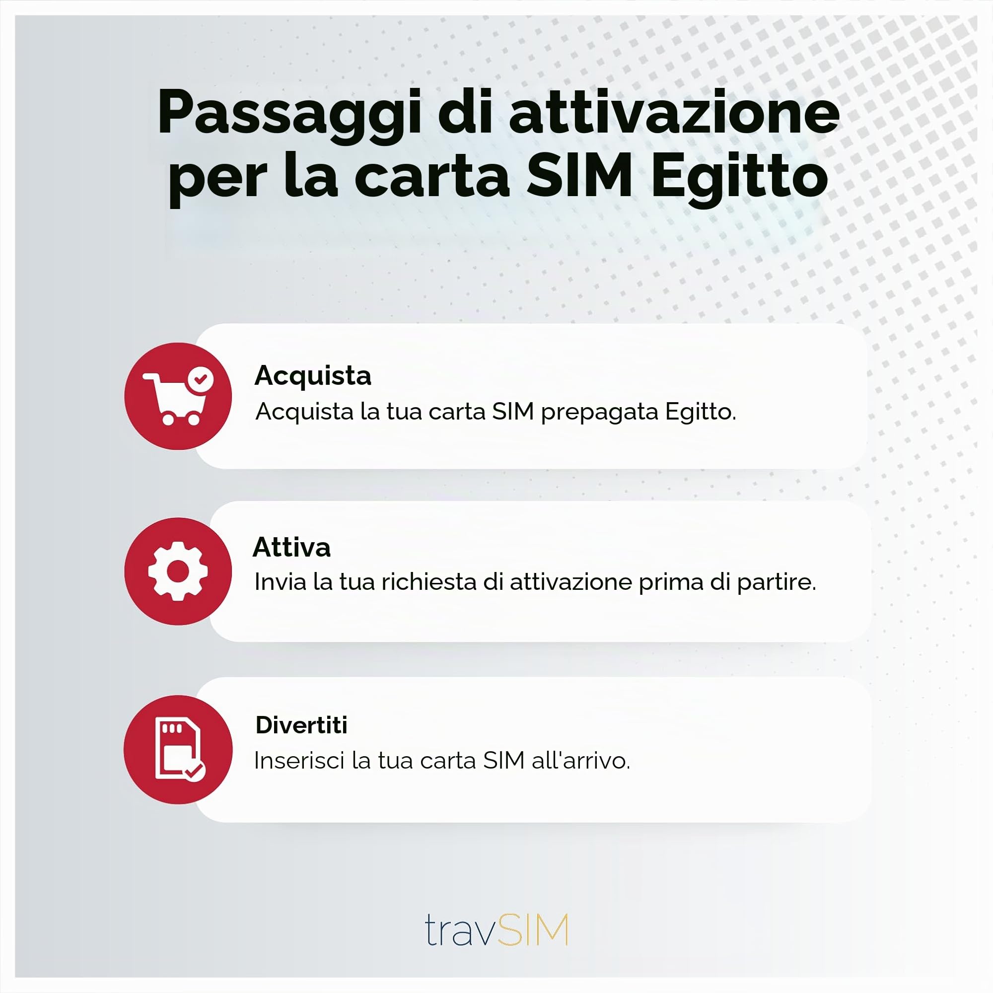 SIM Egitto con 05GB di dati mobili a velocità 5G/5G | Rimani connesso per 15 giorni con la SIM Egitto Prepagata | Attivazione rapida | La SIM per Egitto funziona su dispositivi iOS e Android.