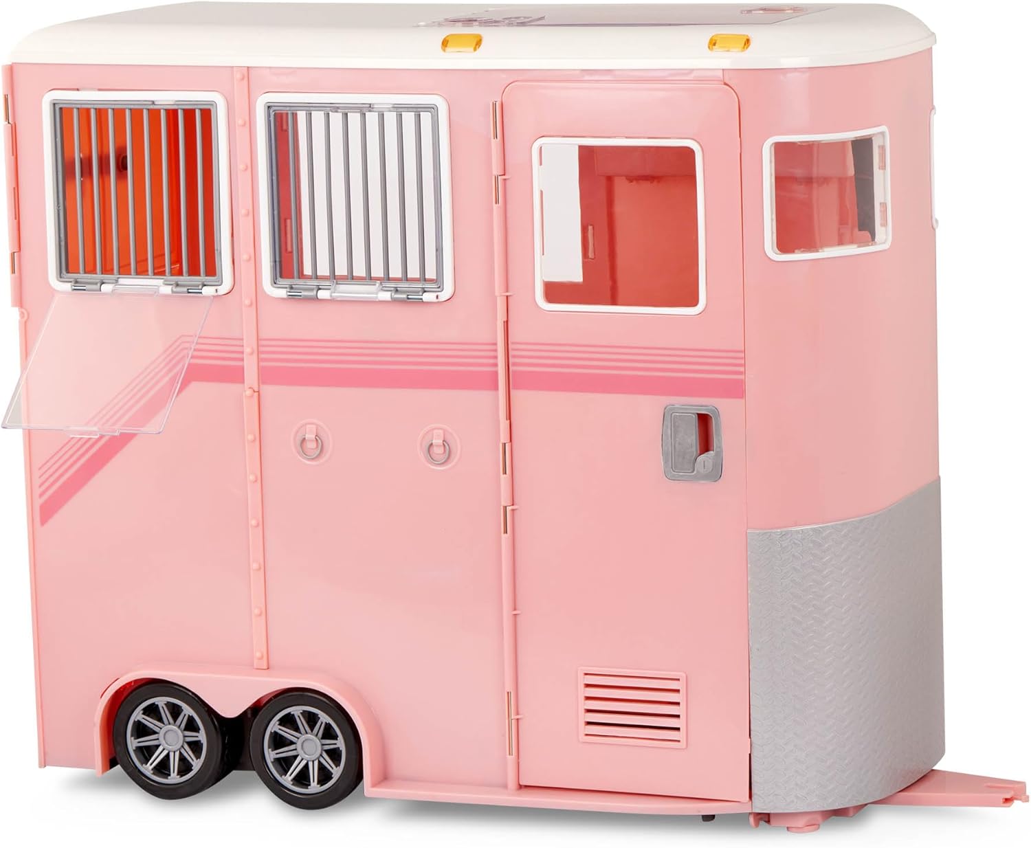 Our Generation - Pink Horse Trailer - Horse Toys & Grooming Parts - 18 Inch Doll Accessories - Pretend Play - Kids Ages 3+ - Horse Trailer Set