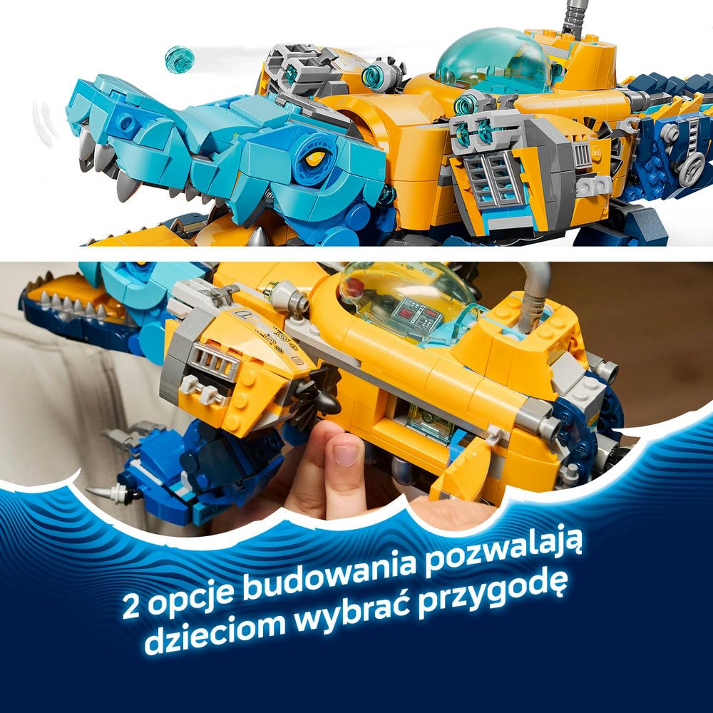 LEGO DREAMZzz Krokodylołódź podwodna 71512 | krokodylołódź, zabawka akcji, prezent dla chłopca i dziewczynki 8+, przygoda fantasy, 1107 elementów