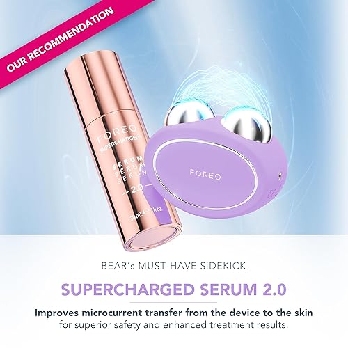 Miniatura 4 de FOREO Bear 2 Dispositivo facial de microcorriente de tonificación avanzada, herramienta para esculpir la cara, firme y contorno, no invasivo, Lavanda