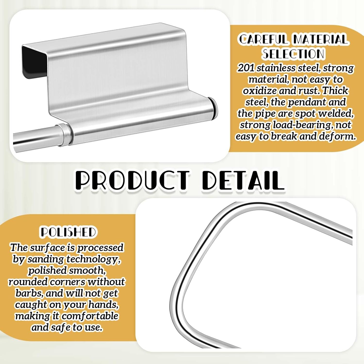 Yaocom 12.4 Inches Cabinet Door Paper Towel Holder, Silver