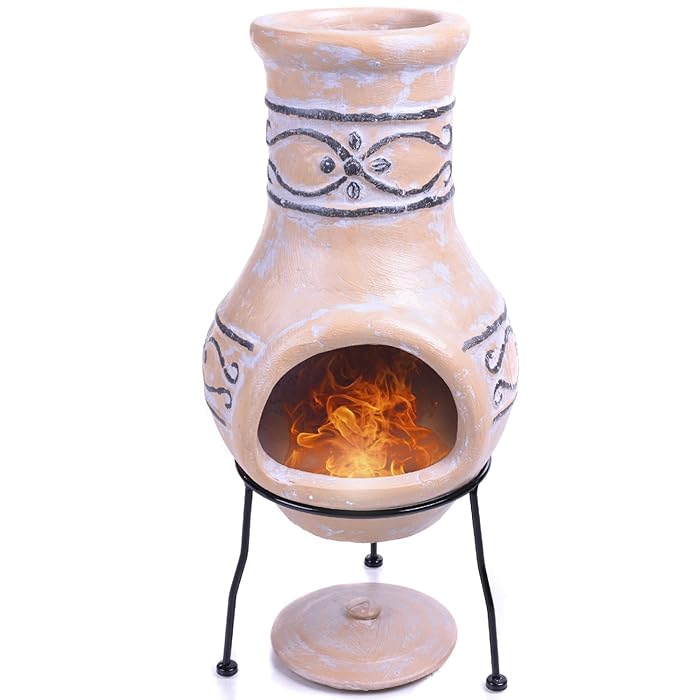 Buy Chiminea Outdoor Fireplace Wood Burning Clay Chiminea with