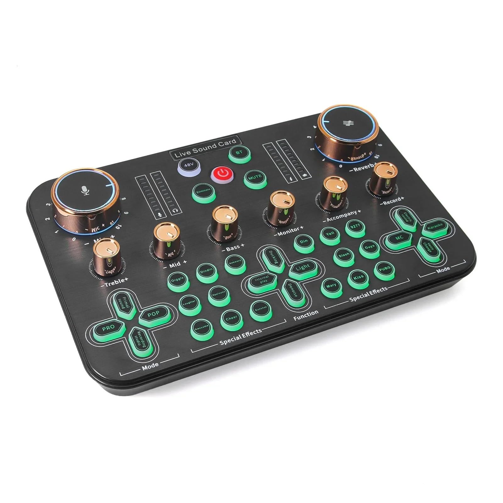 DJ Controller, Live-Soundkarte, DJ-Mixer, Interface, Live-Soundeffekte, DJ-Controller for e PCs, Live-Streaming, Medienaufzeichnung,