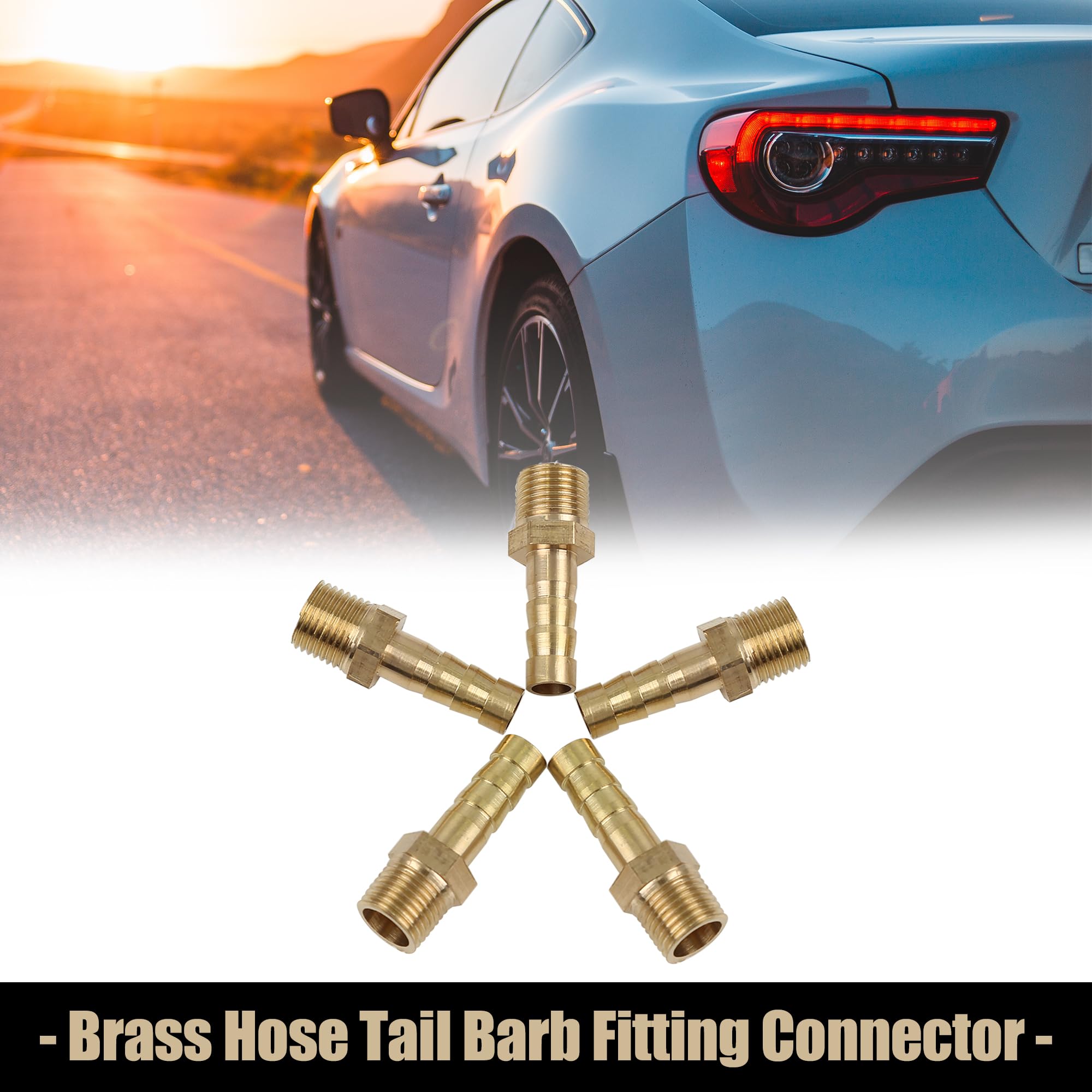Lot 5 Raccords Cannelés Laiton 4,5 Mm ID X 1/8 NPT Mâle – Connecteurs Flexibles Pour Tuyau Carburant, Air, Eau, Huile
