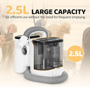 Exacme 7 in 1 Dog Grooming Vacuum & Dryer Grooming Kit, Suction Pet Hair with 2.5L Dust Cup, Adjustable Speed and Temperature Cat Dog Blow Dryer, PV3687