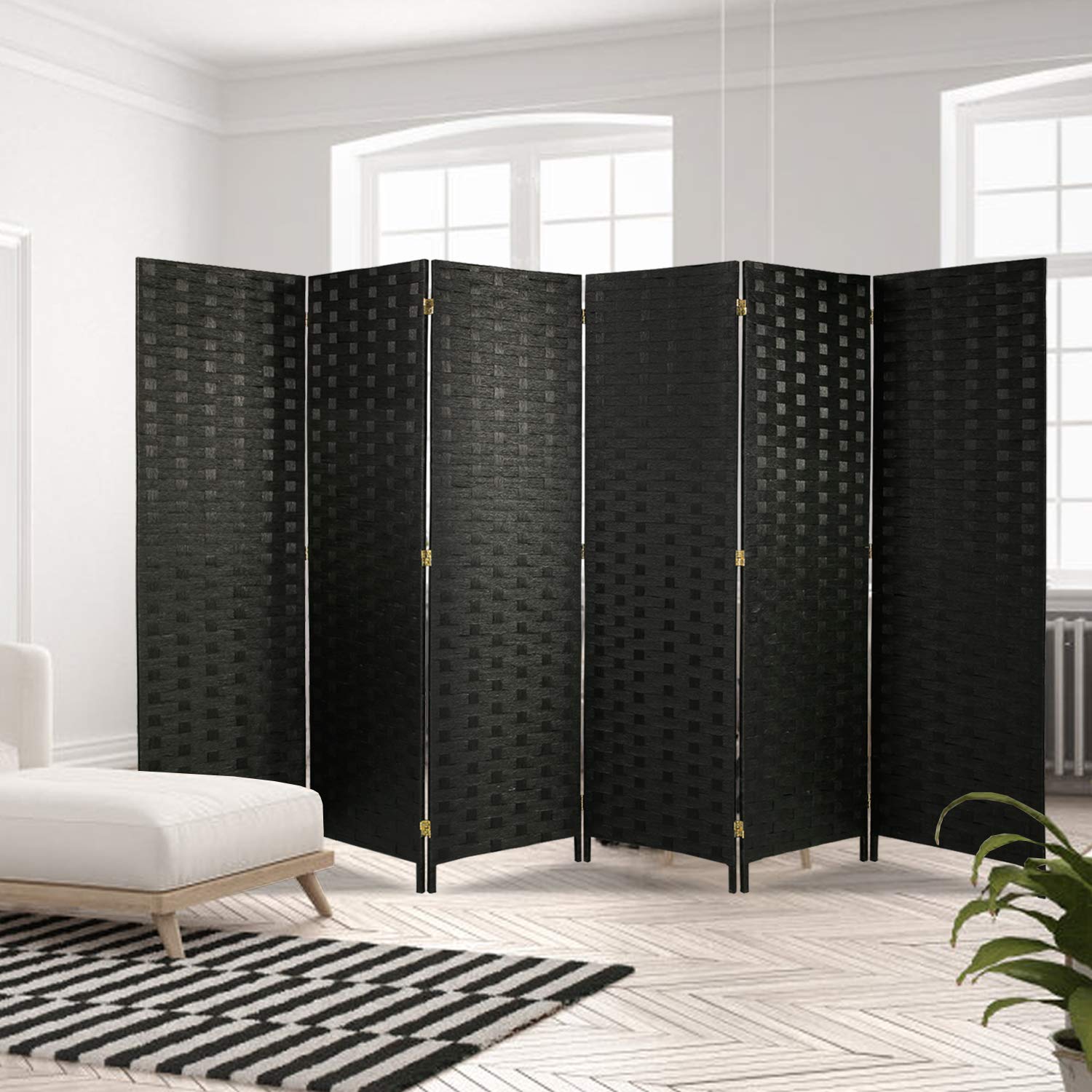 oneinmil 6ft Tall Folding Room Divider, Freestanding 6 Panels Room