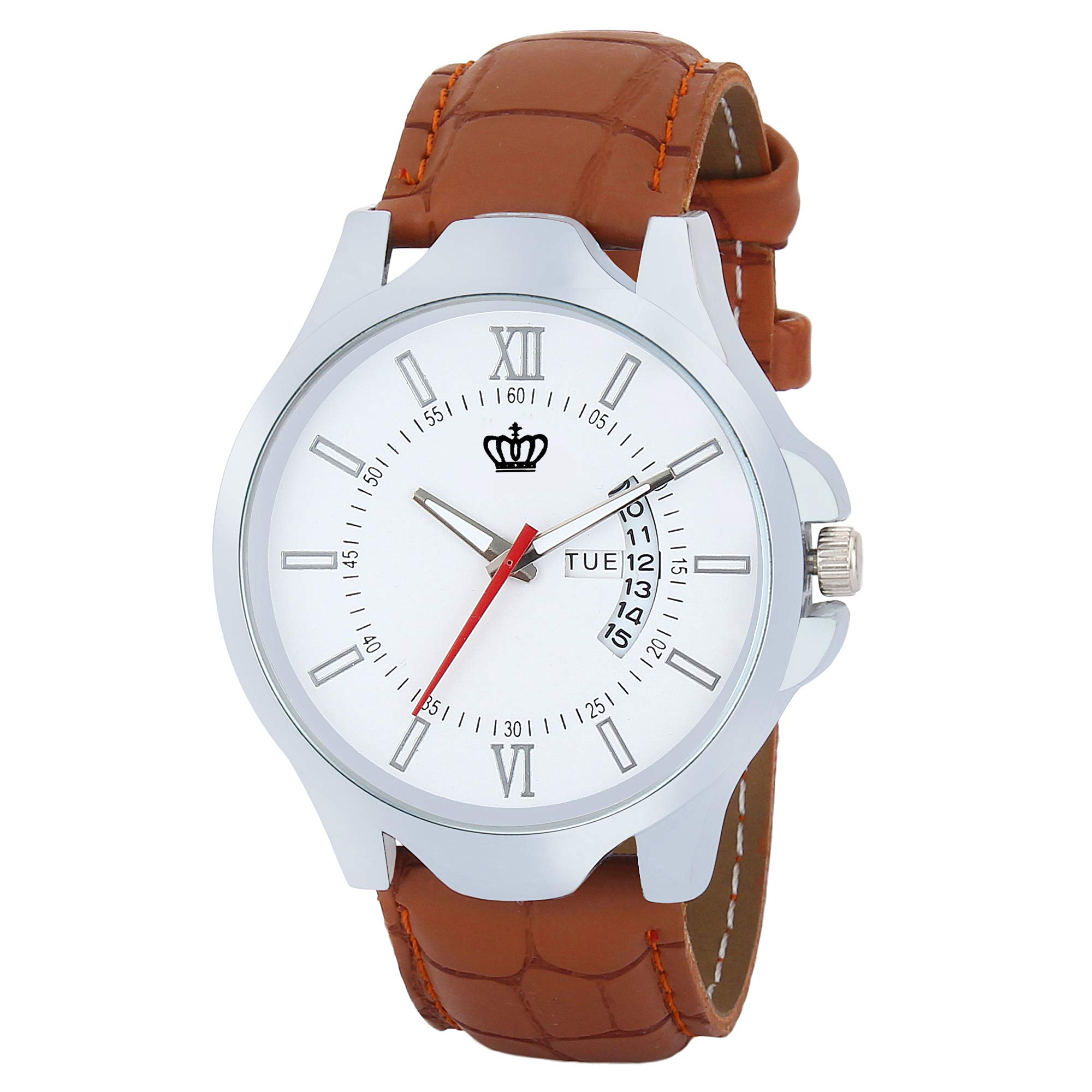 SMAEL Day and Date Analogue Mens Watch(White Dial Brown Colored Strap) (B0865V1687) Amazon Price History, Amazon Price Tracker