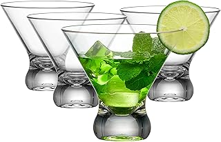 Amazing Abby - Olivia - 10-Ounce Plastic Stemless Martini Glasses (Set of 4), Reusable Cocktail Glasses, BPA-Free, Shatte...