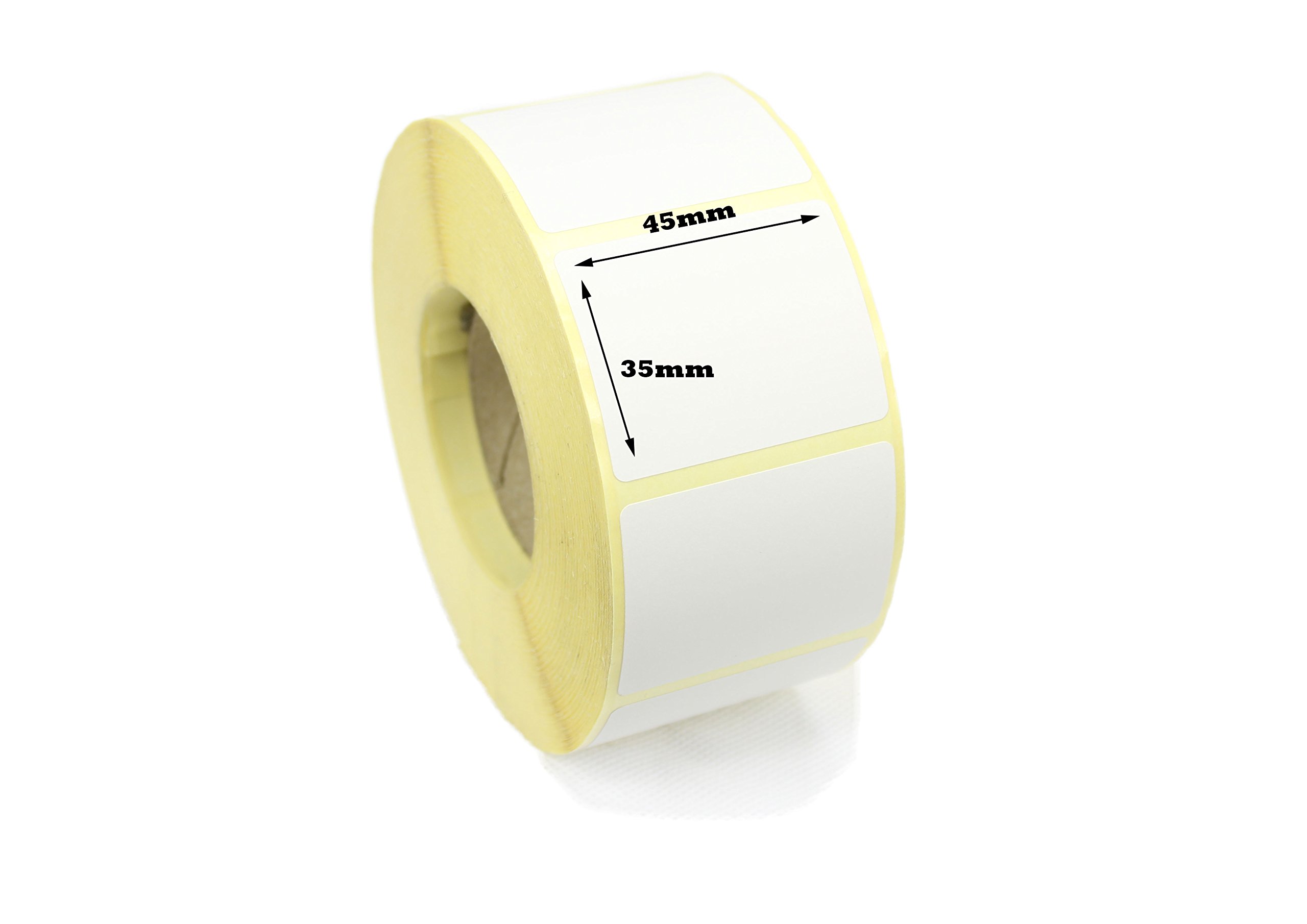 Label Metrics - 45mm x 35mm Direct Thermal Labels/Stickers with a Permanent Adhesive. (10,000 Labels)