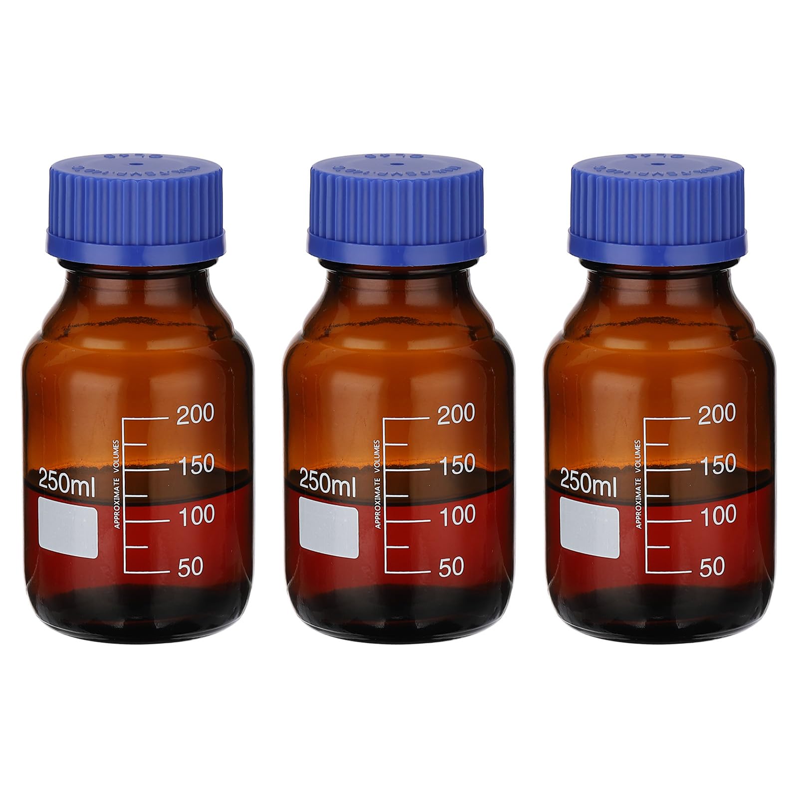 Bouteilles de stockage de laboratoire en verre ambré 250 ml PATIKIL avec bouchon GL32