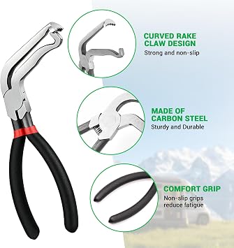 Automotive Electrical Disconnect Pliers Kit, Fuel Line Removal Tool, Auto Repair Plier, Hose Clamp Pliers with 8 Pcs Terminal Removal Tools (Black)
