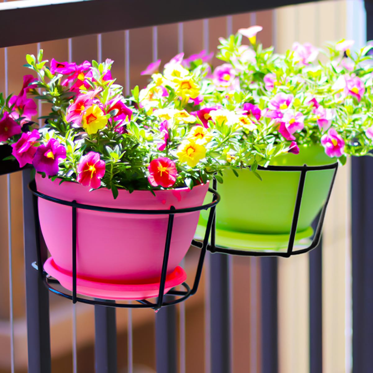 Mikikit 6piezas Soportes Para Jardineras De Ventana Colgadores De Hierro Ahorra Decoración Interior