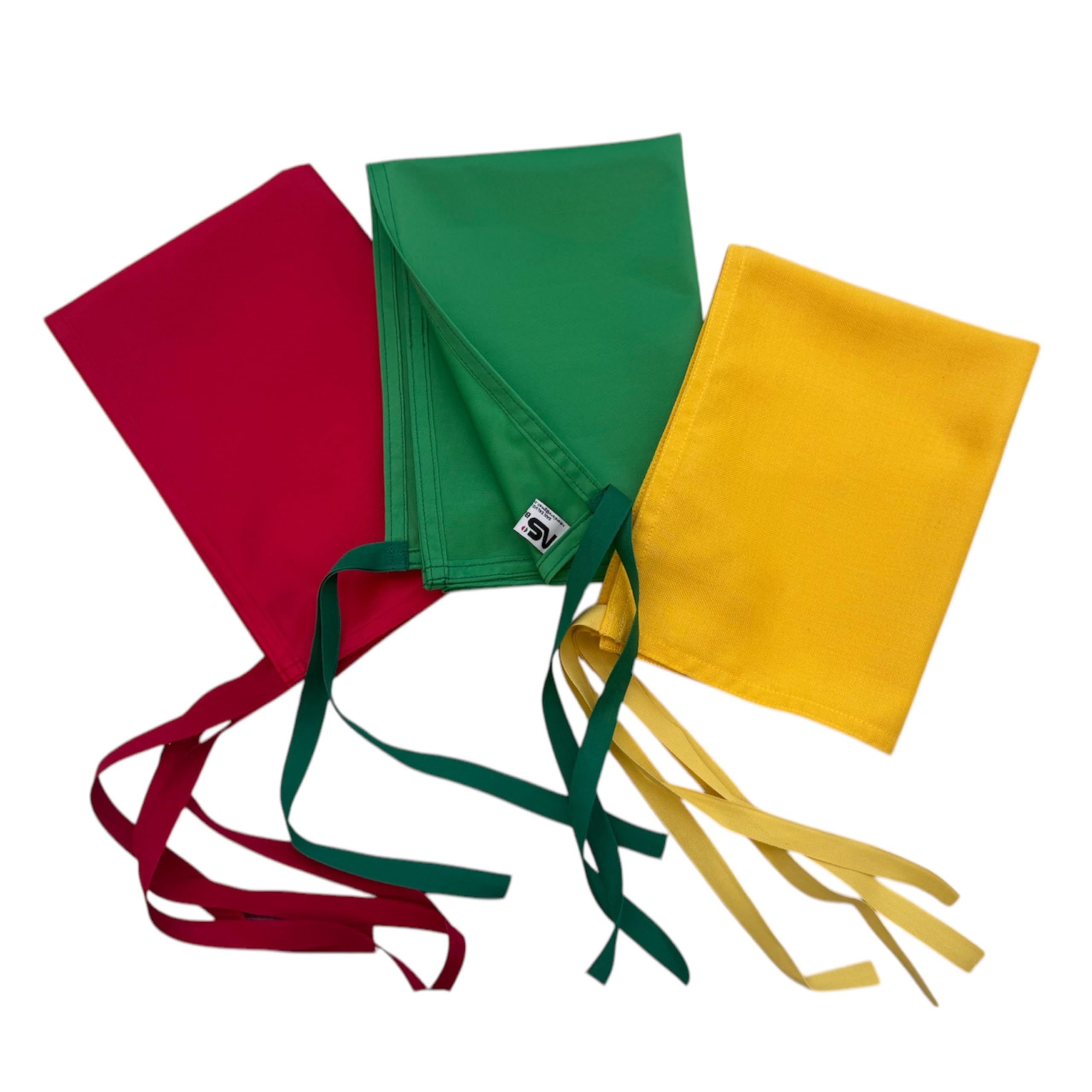 NS Bandiere Kit 3 Bandiere Segnalazione Balneare, Rosso-Verde-Giallo, 50x75 cm, Tessuto Nautico 130g/m², Antivento