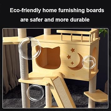XL Cat Tree Cat Tower for Medium Cats Multi-Level Cat Climbing Tower Cat Furniture with Double Space Pods Sturdy Perch and Large Cat Bed 50 * 50 * 152cm