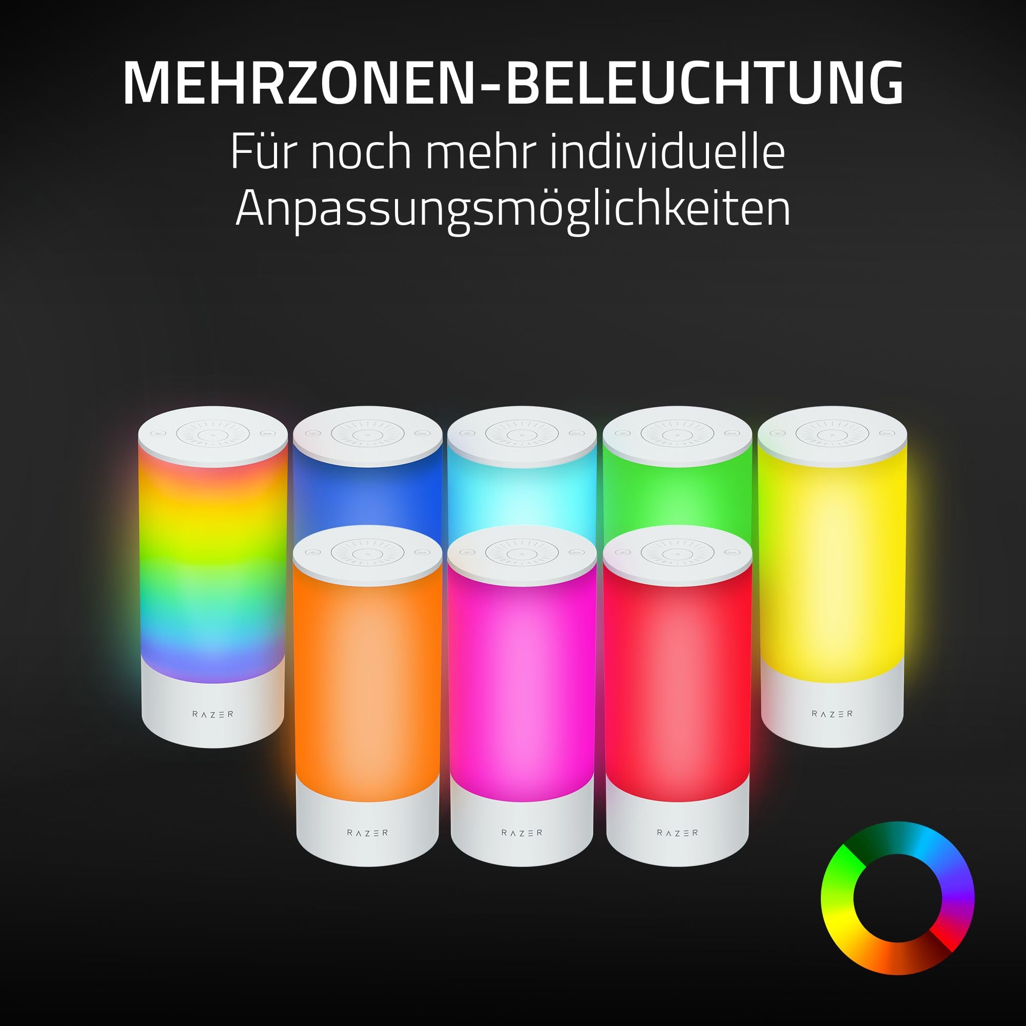 Razer Aether Smart-Leuchte Pro - LED-Leuchte mit Mehrzonen-Beleuchtung (Mehrzonen-Beleuchtung, Touch-Steuerung, Powered by Chroma RGB, Kompatibel zu Matter, Unterstützt Smart Home App)