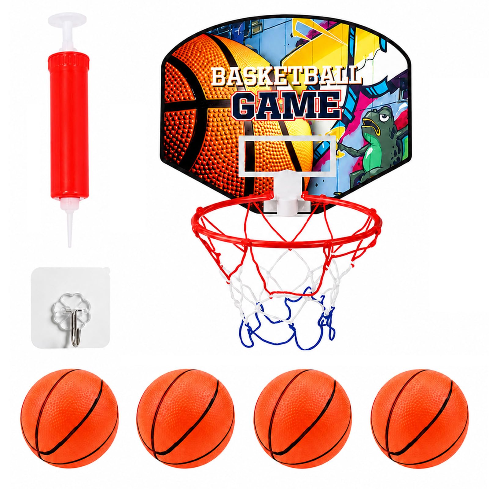 LTTNPY 8 PCS Mini Basketball Hoop, Indoor Basketball Hoop, Complete and Fun, Ideal for Indoor Entertainment, a Great Gift Option, Multiple Colors