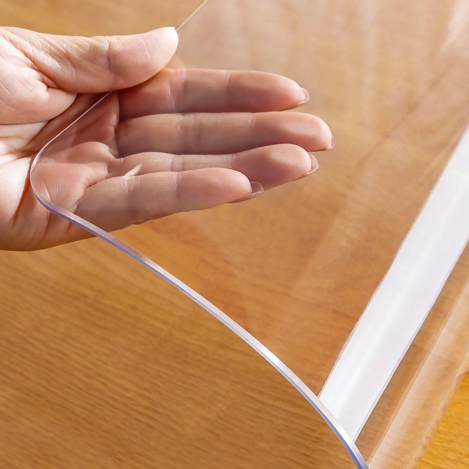 XCKJYDCDB Clear Transparent Cover Table Top Protector for Dining Room Tables Odorless Transparent Table Cloth Thick 1.5mm,Waterproof Desk Table Pad (40x40cm/15.75x15.75in)