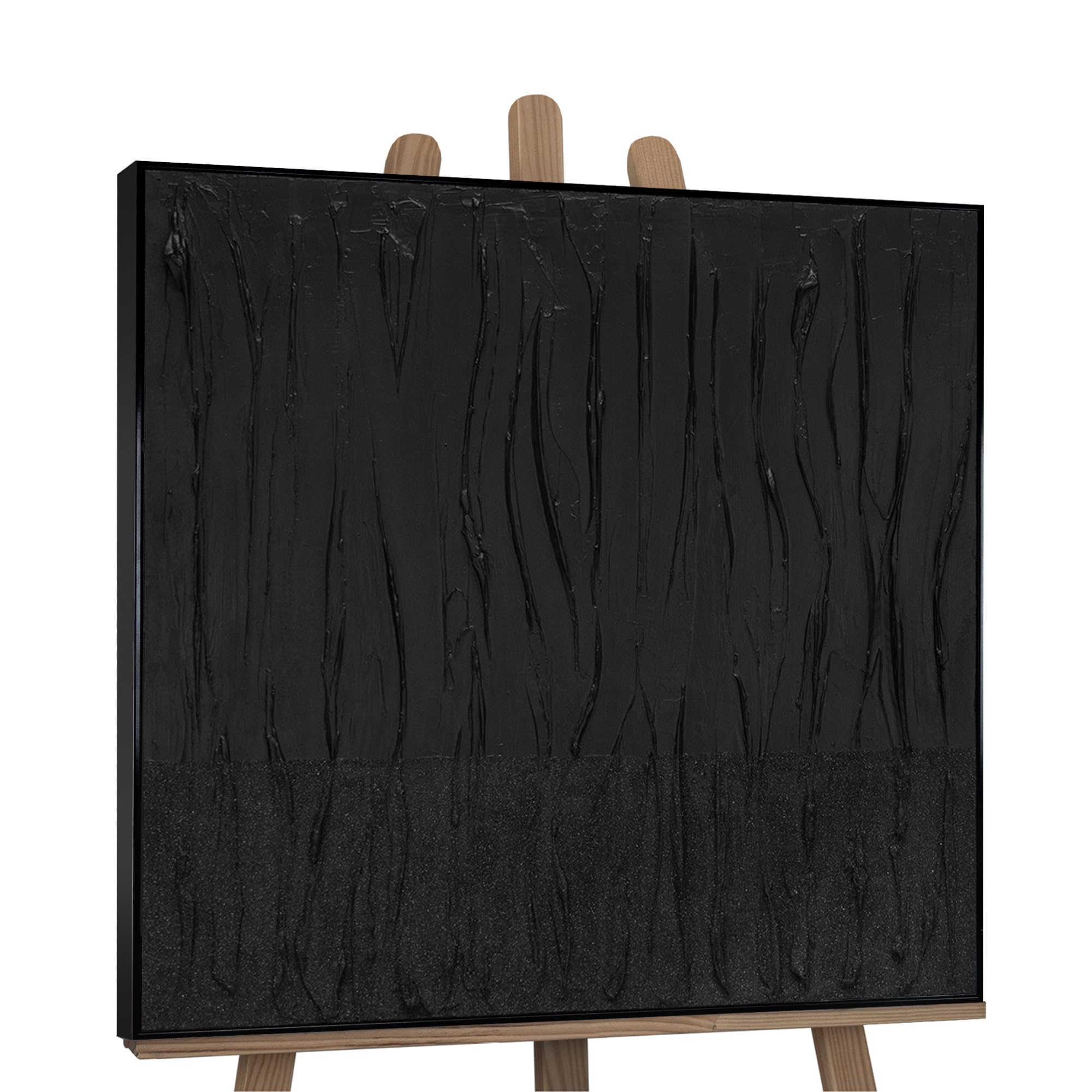 Abstrakt Acryl Gemälde auf Leinwand schwarzer Samt handgemalt Wandbilder Wohnzimmer modern Wohndekor quadratisch echtes Kunstwerk