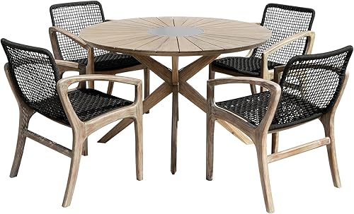 Armen Living 840254332393 Sachi and Brighton - Juego de comedor para exteriores, eucalipto claro