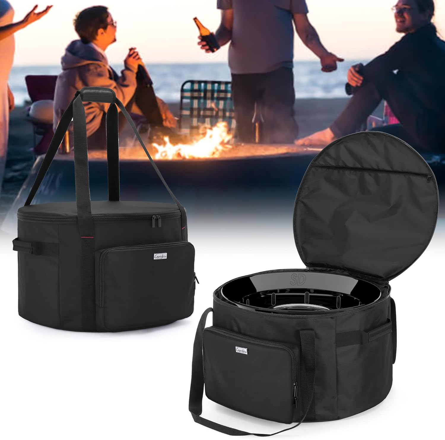 samdew 19 Inch Fire Pit Bag Compatible with Outland Firebowl Model 893 870 823, Outdoor Fire Bowl Travel Carrying Case Compatible with Ciays 19 Inch Propane Gas Fire Pit, Bag Only