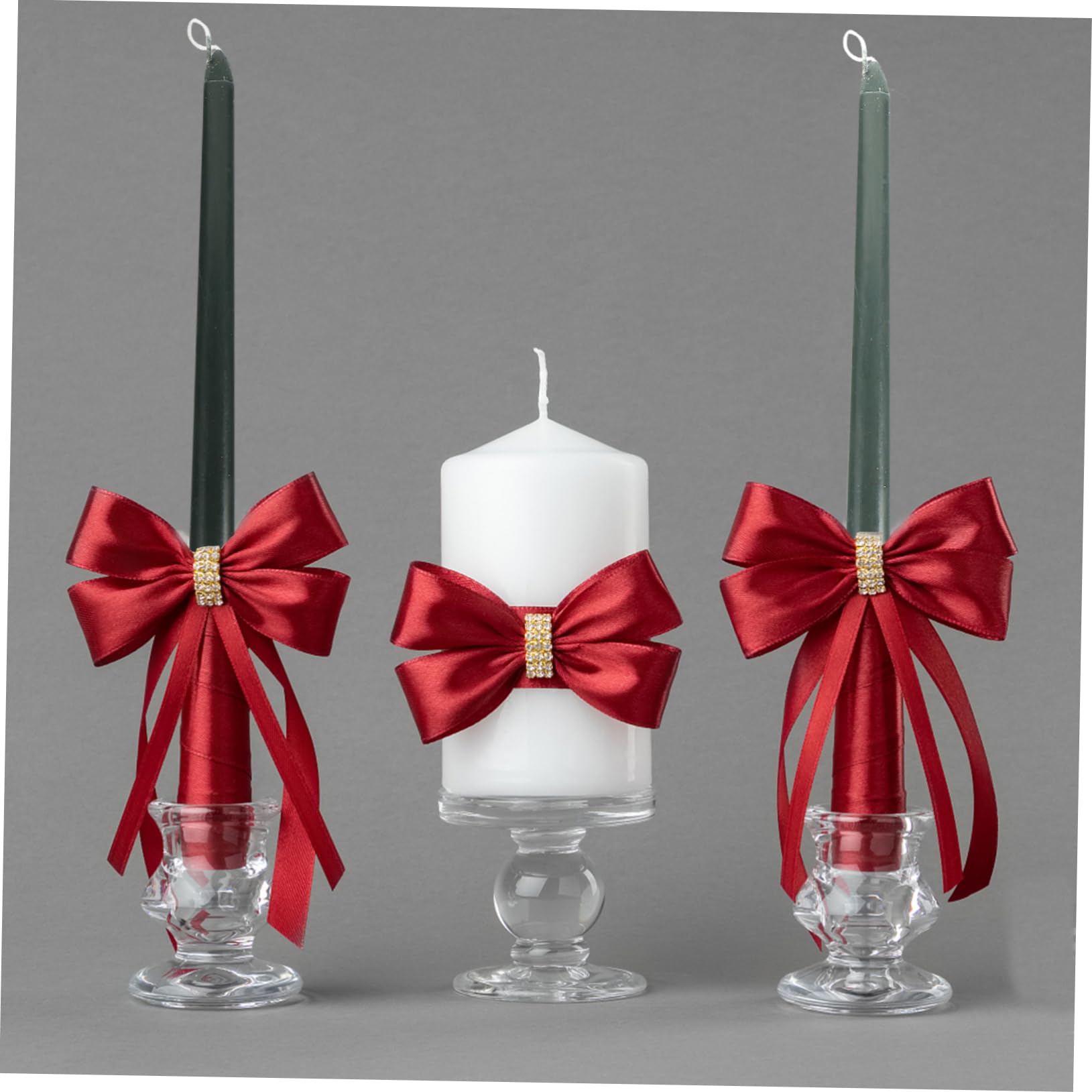 Candele Profumate a Stelo lungo 4 Pezzi in Paraffina Verde senza Fumo per Decorazione Romantica Matrimonio o Compleanno