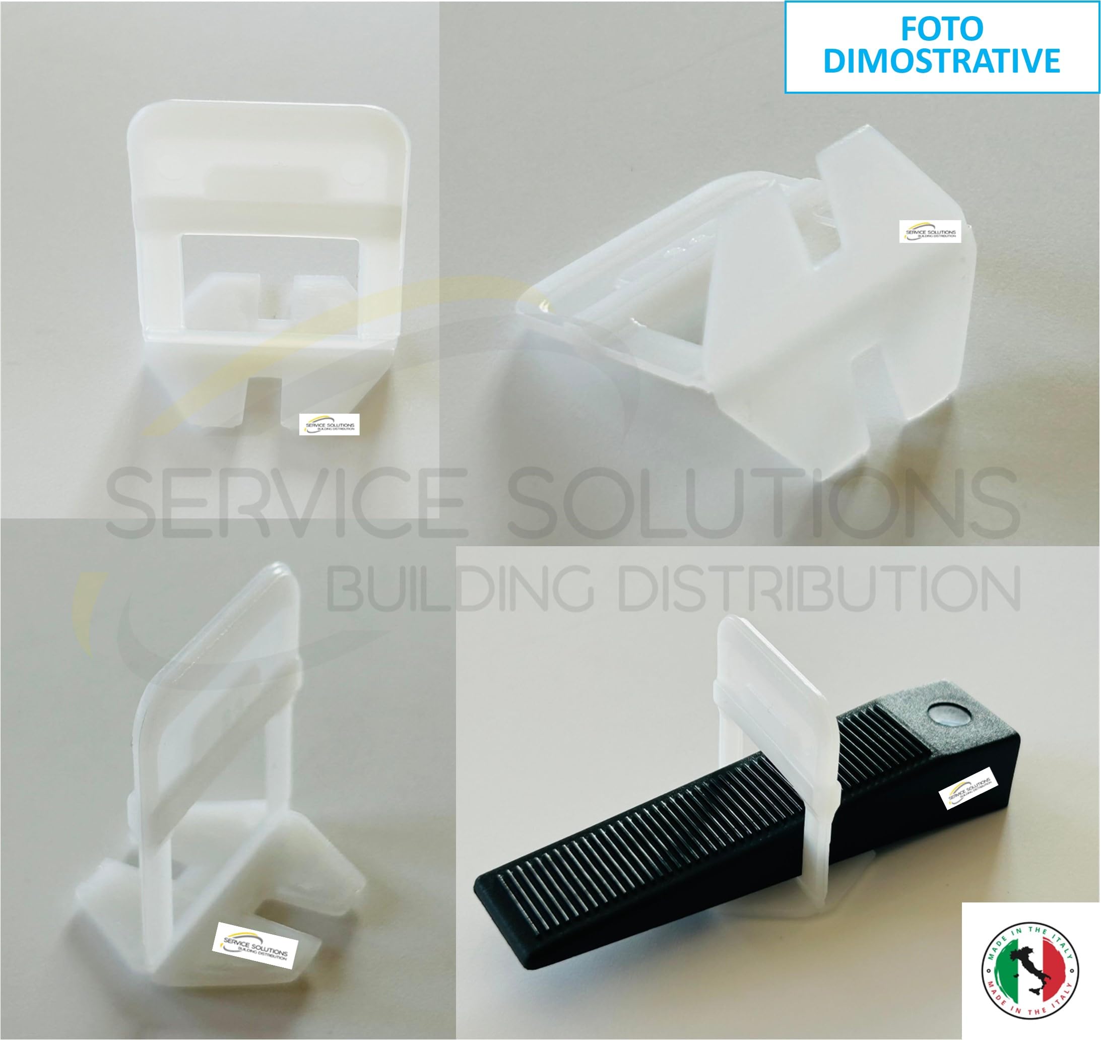 SERVICEWEBSHOP | 600 Pezzi, 500 Distanziatori Livellanti per Piastrelle e 100 Cunei Riutilizzabili, Sistema Livellante per Piastrelle da Parete e Pavimento (0,5 MM 500 PEZZI + 100 CUNEI)