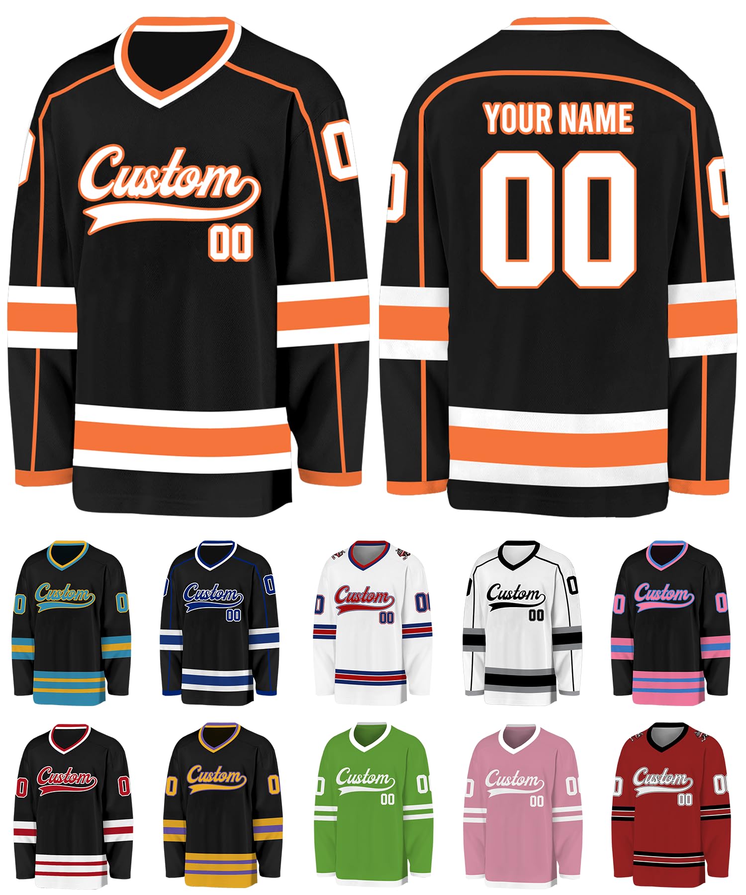Custom Hockey Jersey Personalized Logo Name Number Hockey Shirts Retro Jerseys Gift for Beer League Team Men Women,S-3XL