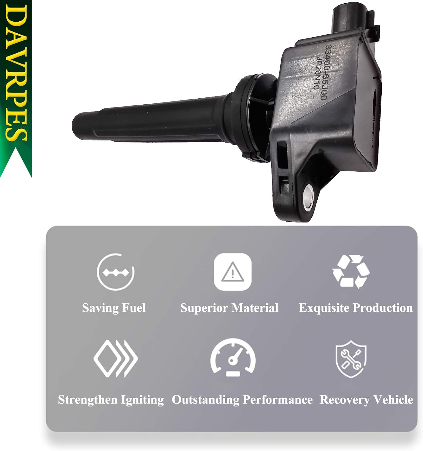 Set of 4 33400-65J00 Ignition Coil for Suzuki SX4 2.0L L4 2007 2008 2009, for Suzuki Grand Vitara 2.7L V6 2006 2007 2008 Coils Pack Replace#C1728｜UF562｜3340065J00