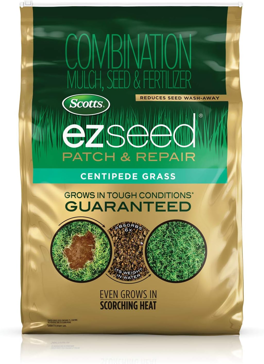 ScottsEZ Seed Patch and Repair Centipede Grass, 20 lb. - Combination Mulch, Seed, and Fertilizer - Tackifier Reduces Seed Wash-Away - Covers up to 445 sq. ft.