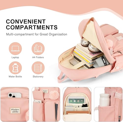 Miniatura 2 de Mochila para adolescentes y niñas, mochila para laptop de 15.6 pulgadas, bonita mochila para niños para estudiantes universitarios de secundaria,