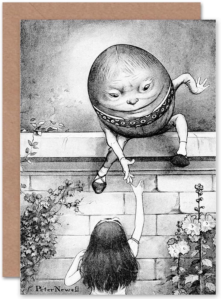 Wee Blue Coo PAINTING BOOK CARROL ALICE LOOKING GLASS HUMPTY DUMPTY GREETINGS CARD